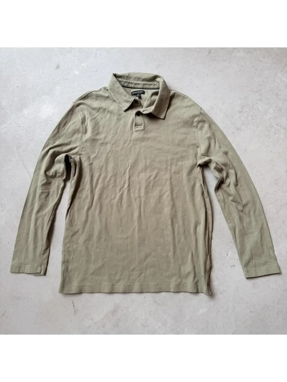 Banana Republic Long Sleeve Luxe Touch Henley Polo Shirt, Green, Men’s Size XL